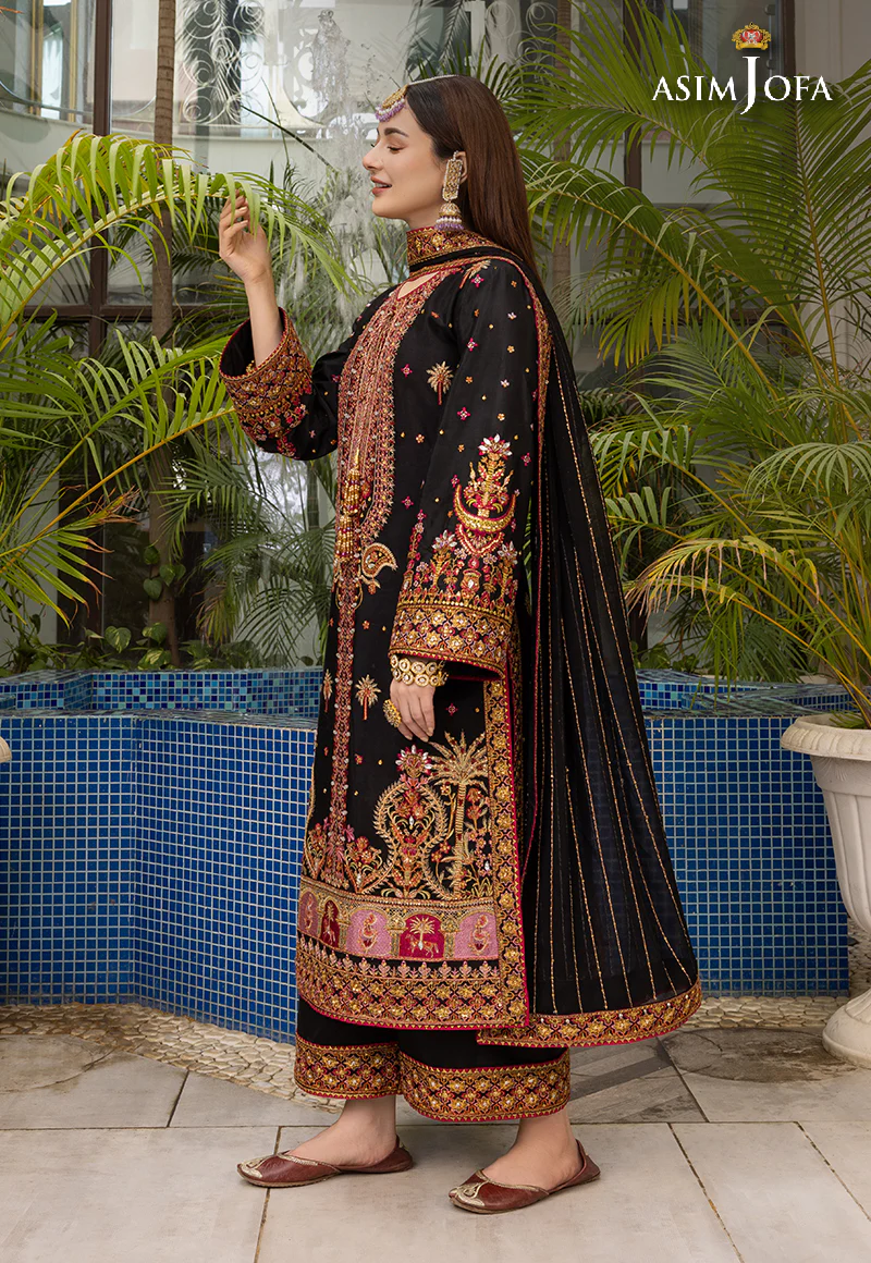 AJHJ-19 EMBROIDERED VISCOSE RAW SILK 3 PCS - Image 14