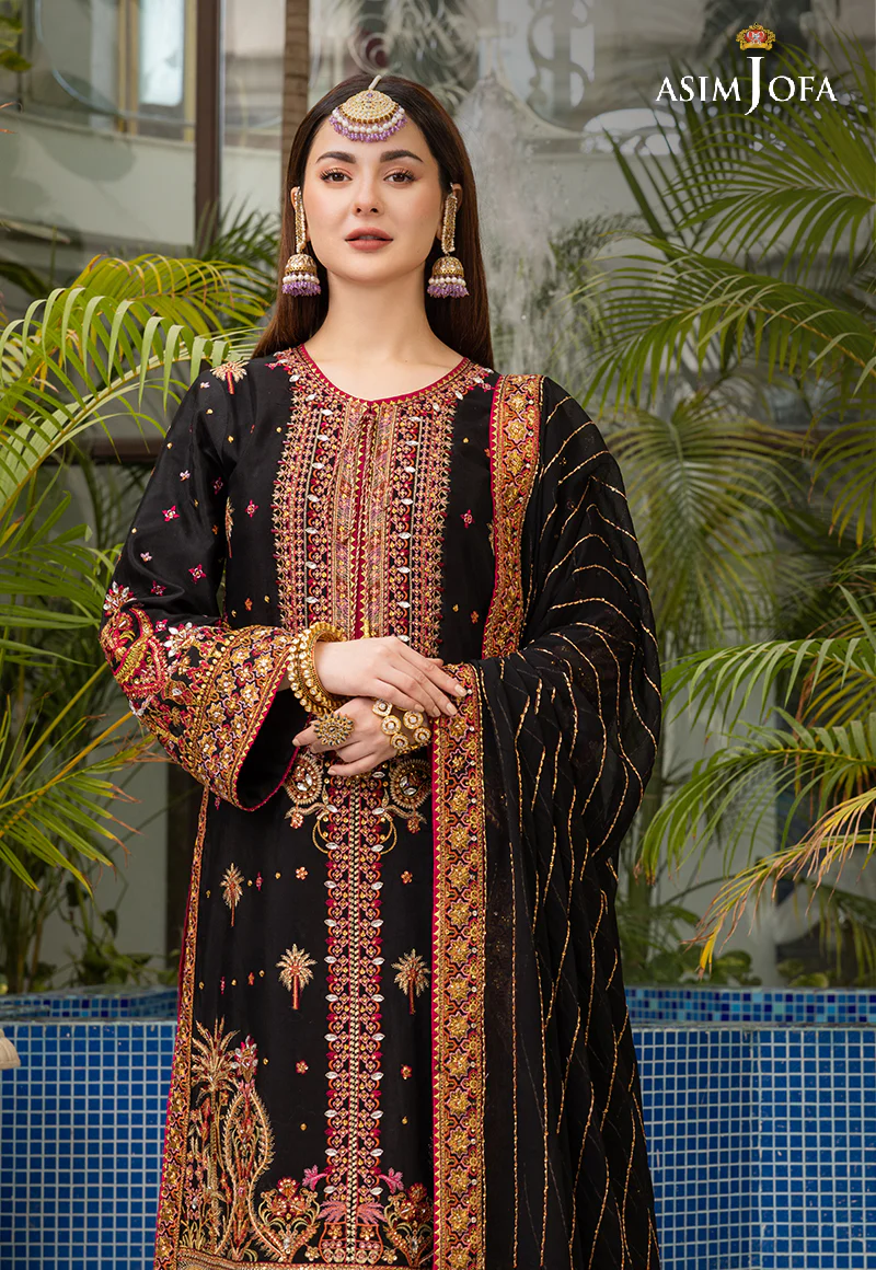 AJHJ-19 EMBROIDERED VISCOSE RAW SILK 3 PCS - Image 15