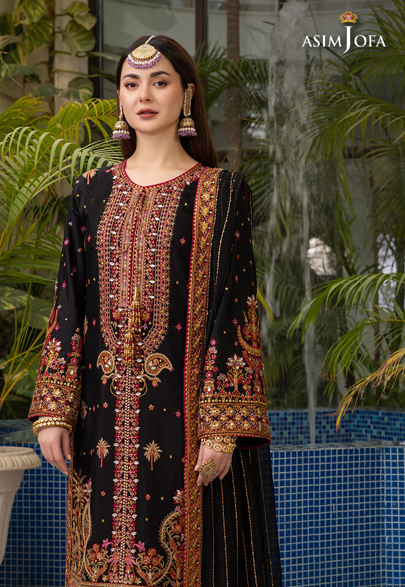 AJHJ-19 EMBROIDERED VISCOSE RAW SILK 3 PCS - Image 4