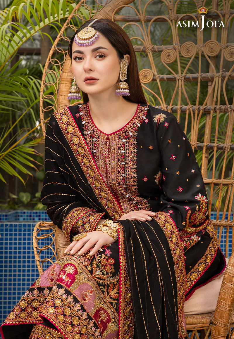 AJHJ-19 EMBROIDERED VISCOSE RAW SILK 3 PCS - Image 6