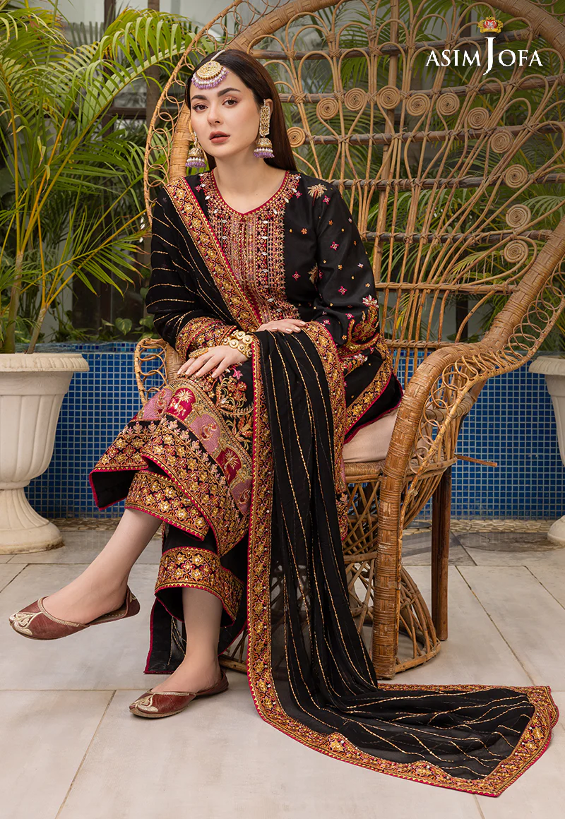 AJHJ-19 EMBROIDERED VISCOSE RAW SILK 3 PCS - Image 7