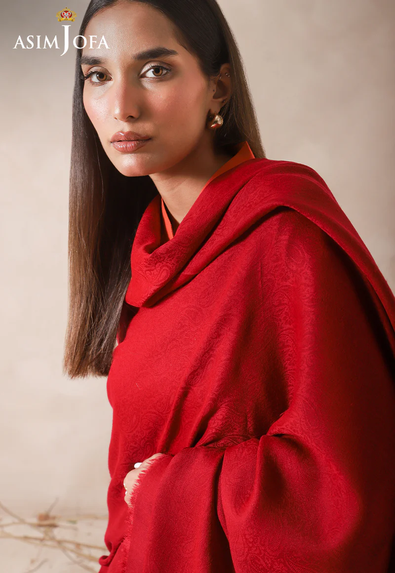 AJHS-15 SELF JACQUARD SHAWL 1 PC - Image 5