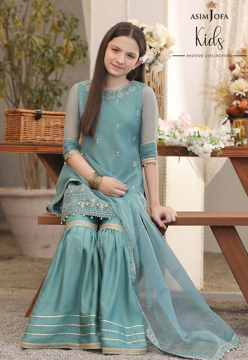 AJKF-04 EMBROIDERED ORGANZA 3 PCS - Image 4