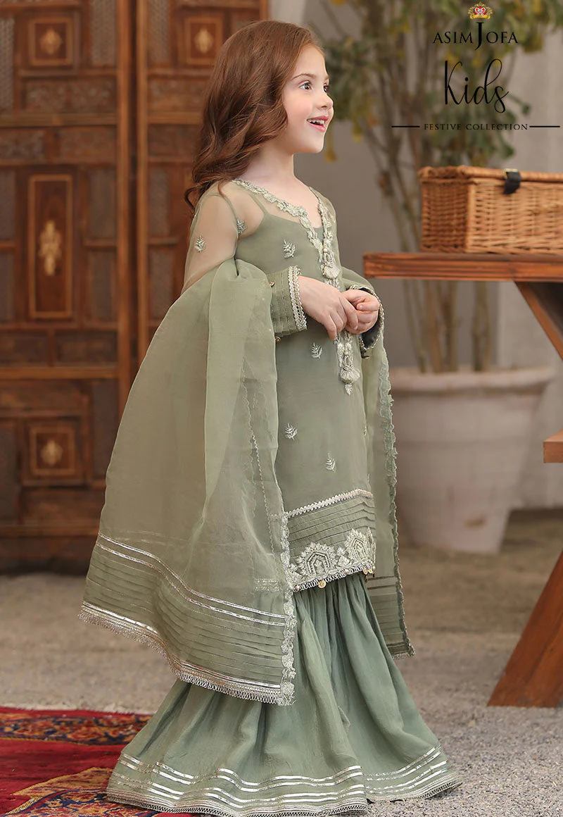 AJKF-08 EMBROIDERED ORGANZA 3 PCS - Image 3