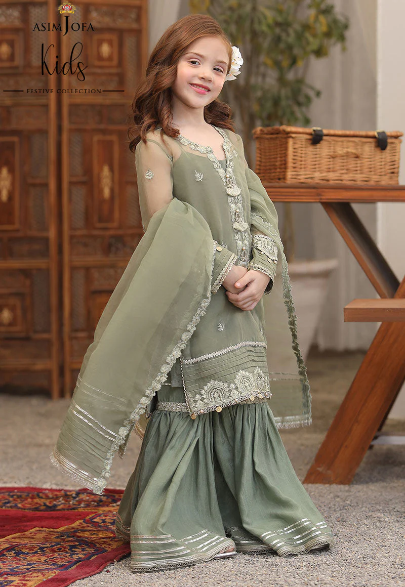 AJKF-08 EMBROIDERED ORGANZA 3 PCS - Image 6