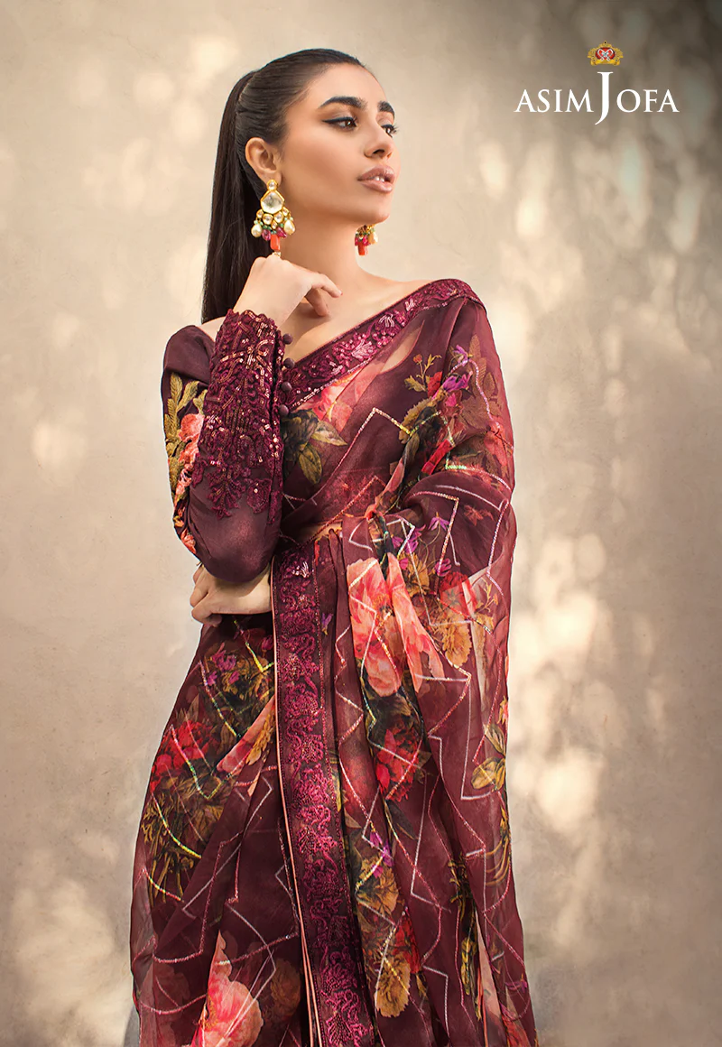 AJLE-07 EMBROIDERED ORGANZA 3 PCS - Image 3