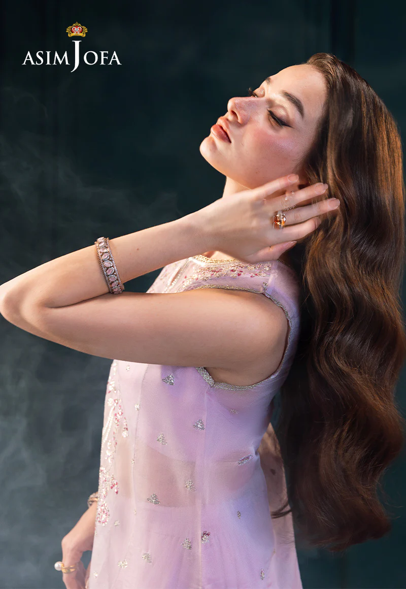 AJLFC-09 EMBROIDERED SOFT NET ORGANZA UNSTITCHED 3 PCS - Image 5