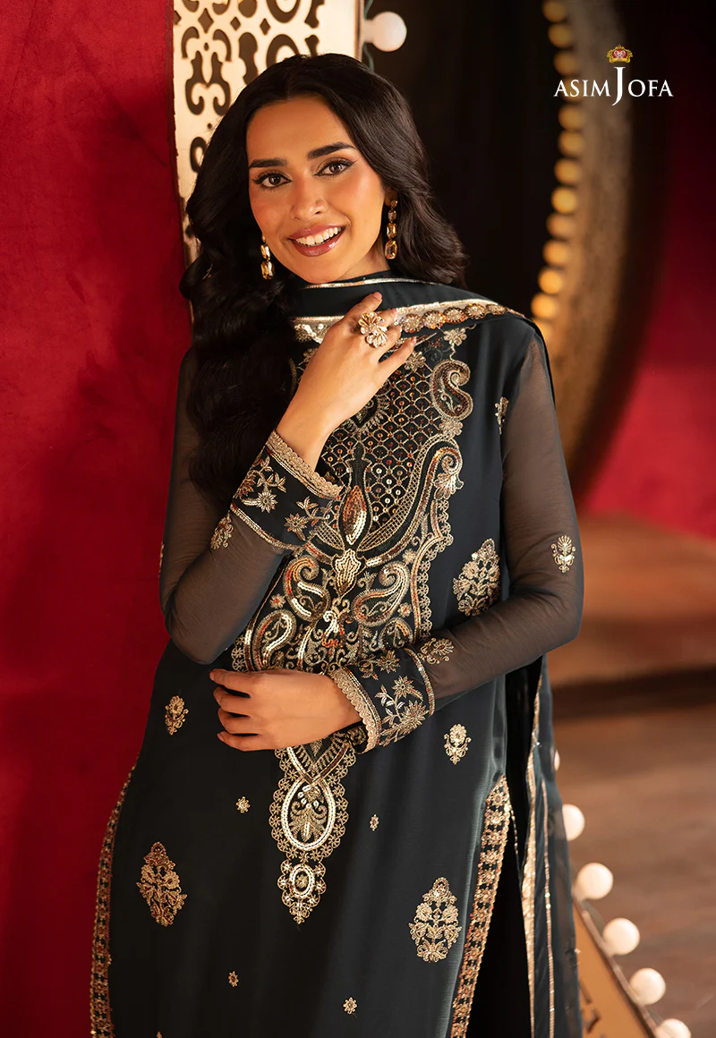 AJLLF-08 Embroidered Chiffon 3 Pcs - Image 9