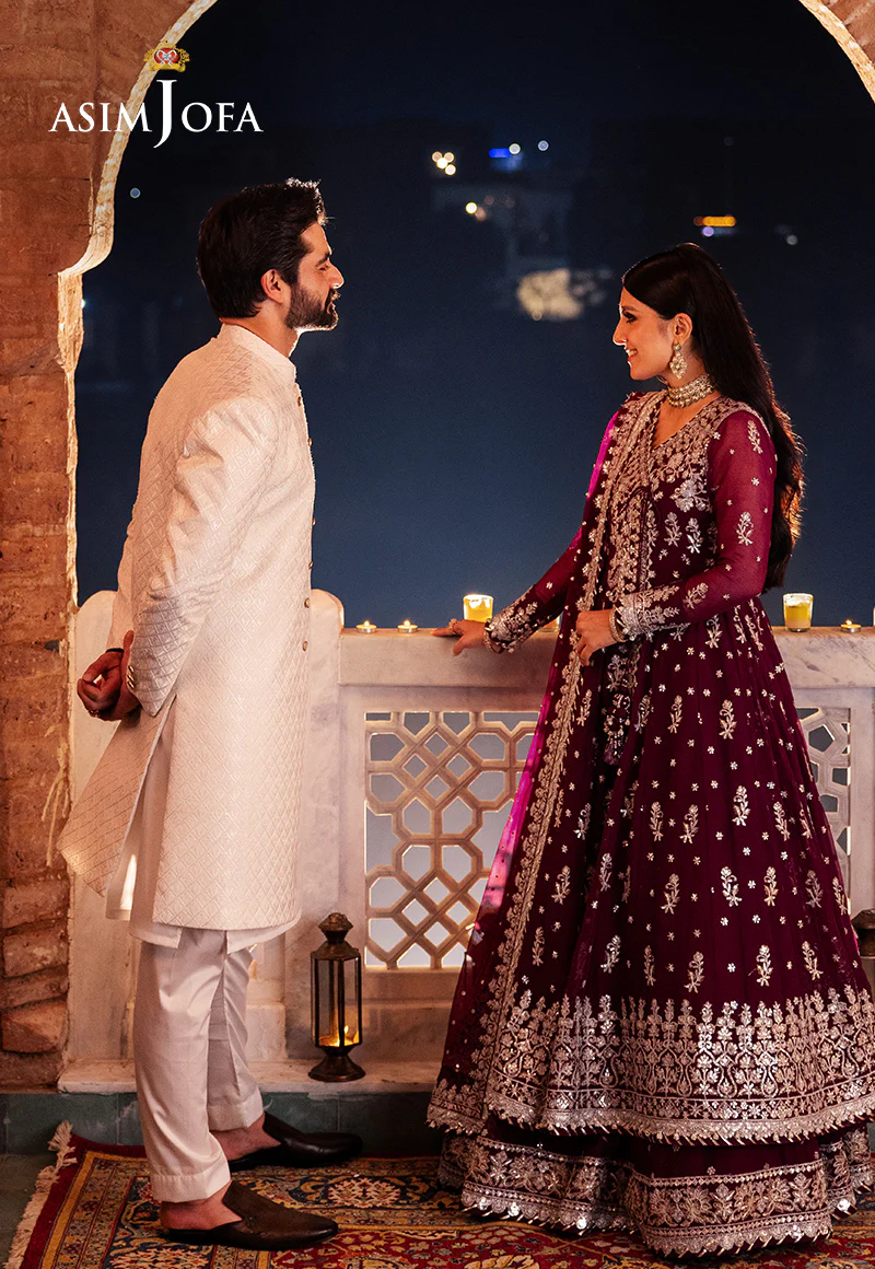 AJMS-01 EMBROIDERED INDIAN RAW SILK 2 PCS - Image 3