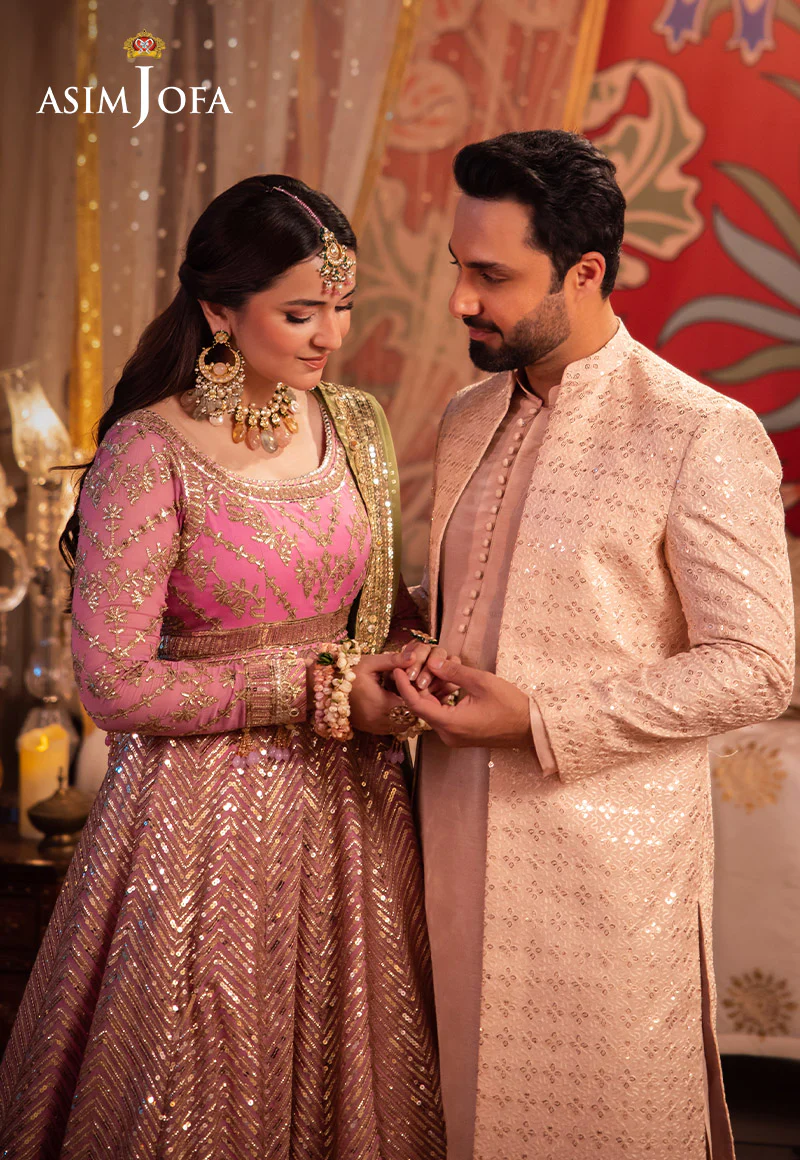 AJMS-14 EMBROIDERED INDIAN RAW SILK 3 PCS - Image 11