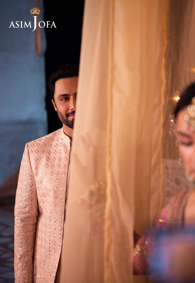 AJMS-14 EMBROIDERED INDIAN RAW SILK 3 PCS - Image 13