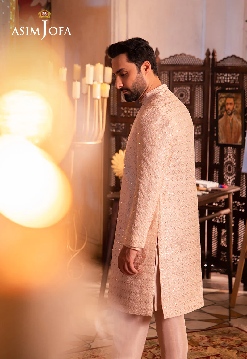 AJMS-14 EMBROIDERED INDIAN RAW SILK 3 PCS - Image 3