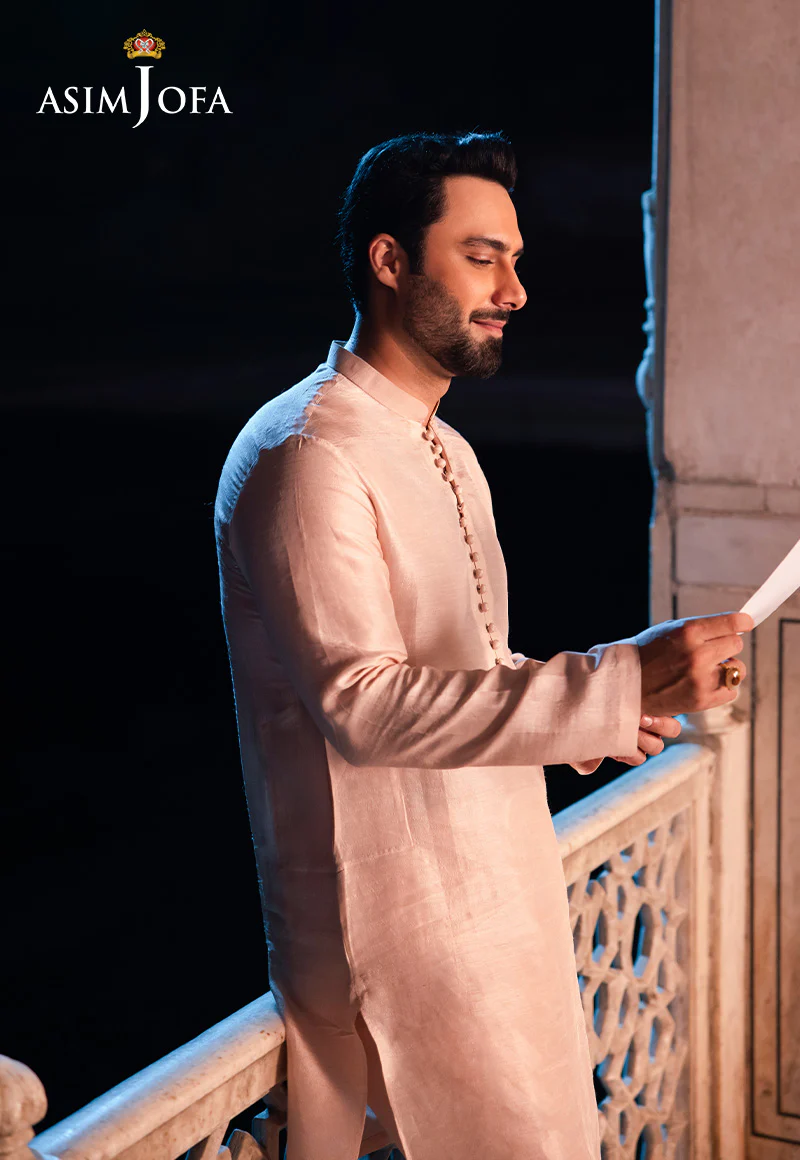 AJMS-14 EMBROIDERED INDIAN RAW SILK 3 PCS - Image 5