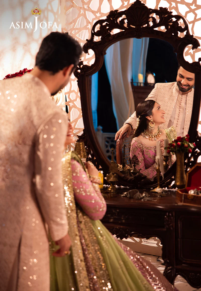 AJMS-14 EMBROIDERED INDIAN RAW SILK 3 PCS - Image 7