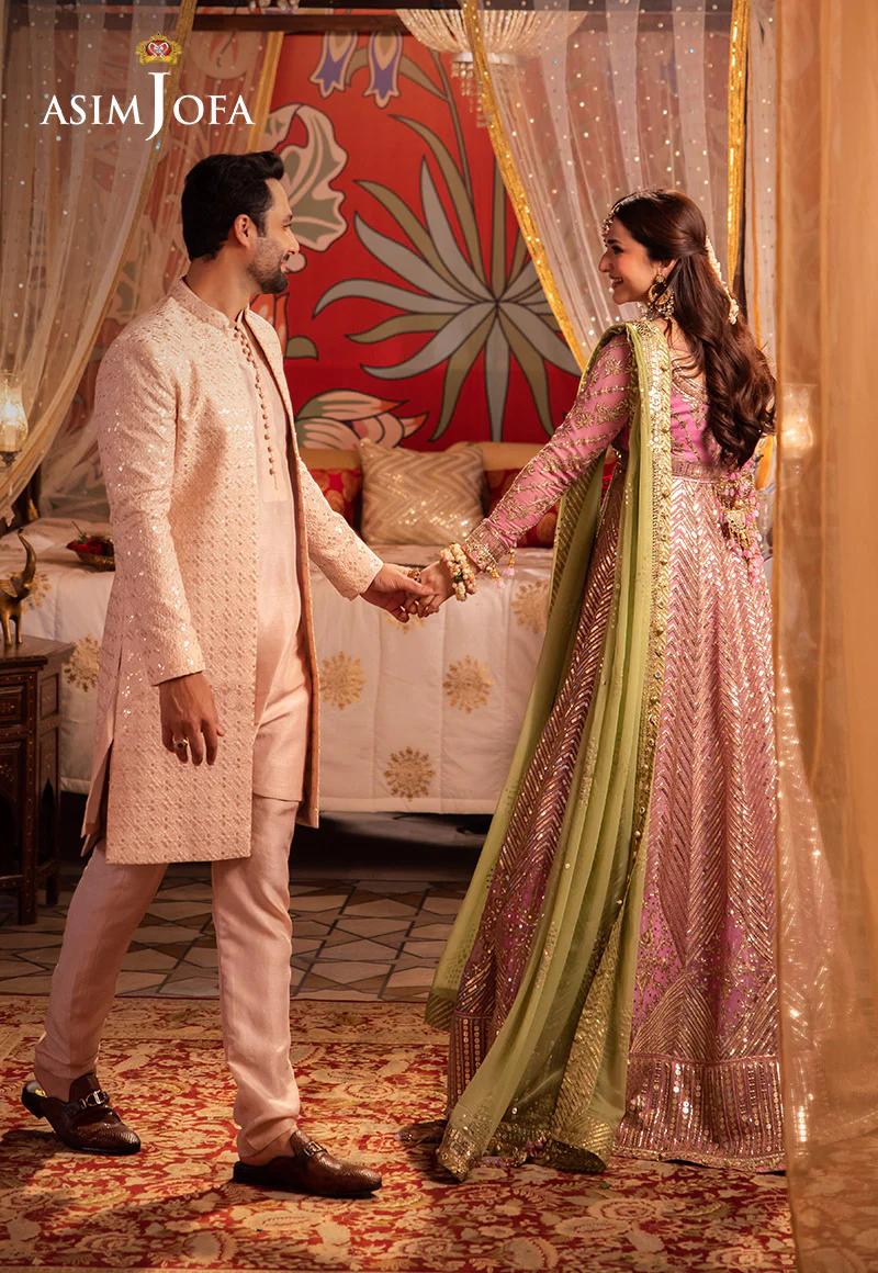 AJMS-14 EMBROIDERED INDIAN RAW SILK 3 PCS - Image 8