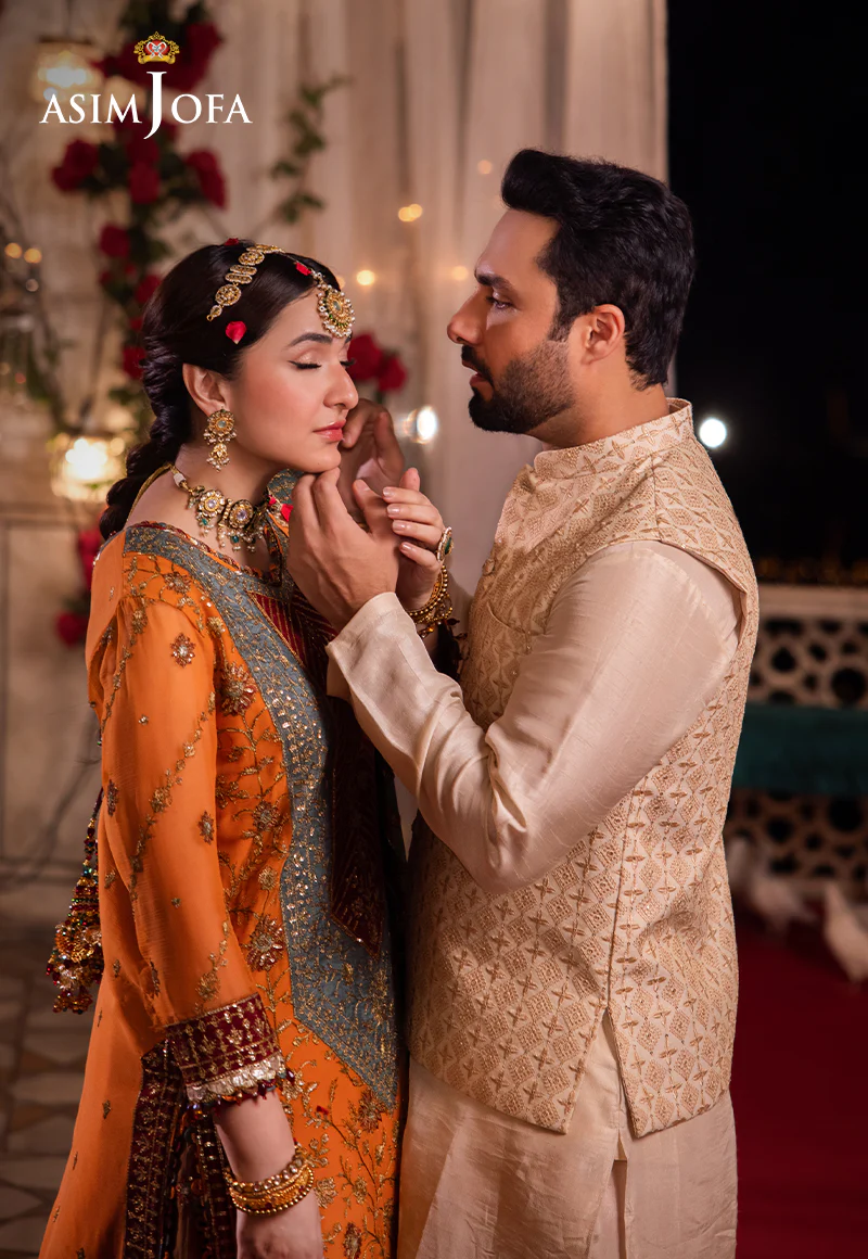 AJMS-15 EMBROIDERED INDIAN RAW SILK 3 PCS - Image 10