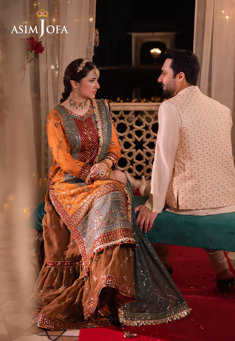 AJMS-15 EMBROIDERED INDIAN RAW SILK 3 PCS - Image 11