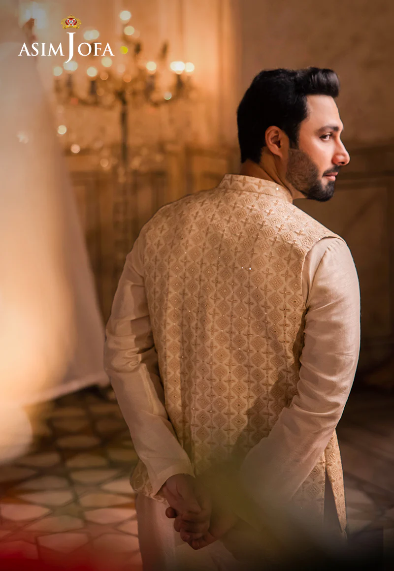 AJMS-15 EMBROIDERED INDIAN RAW SILK 3 PCS - Image 6