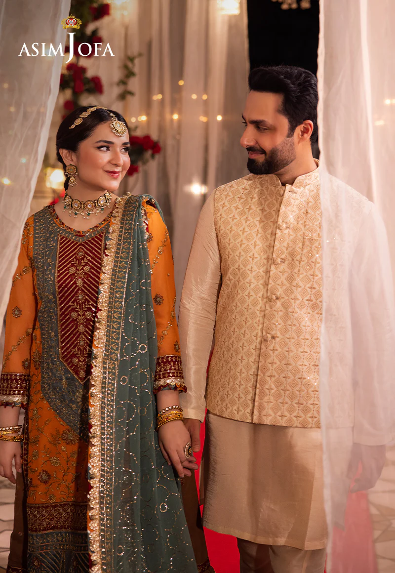 AJMS-15 EMBROIDERED INDIAN RAW SILK 3 PCS - Image 7