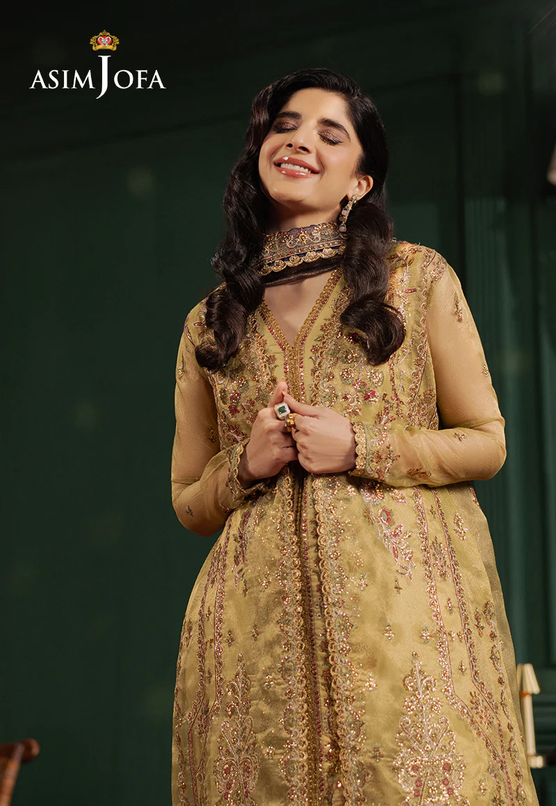 AJPF-26 EMBROIDERED ZARI NET 3 PCS - Image 5