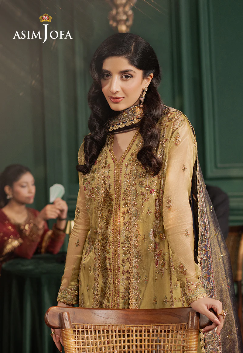 AJPF-26 EMBROIDERED ZARI NET 3 PCS - Image 6