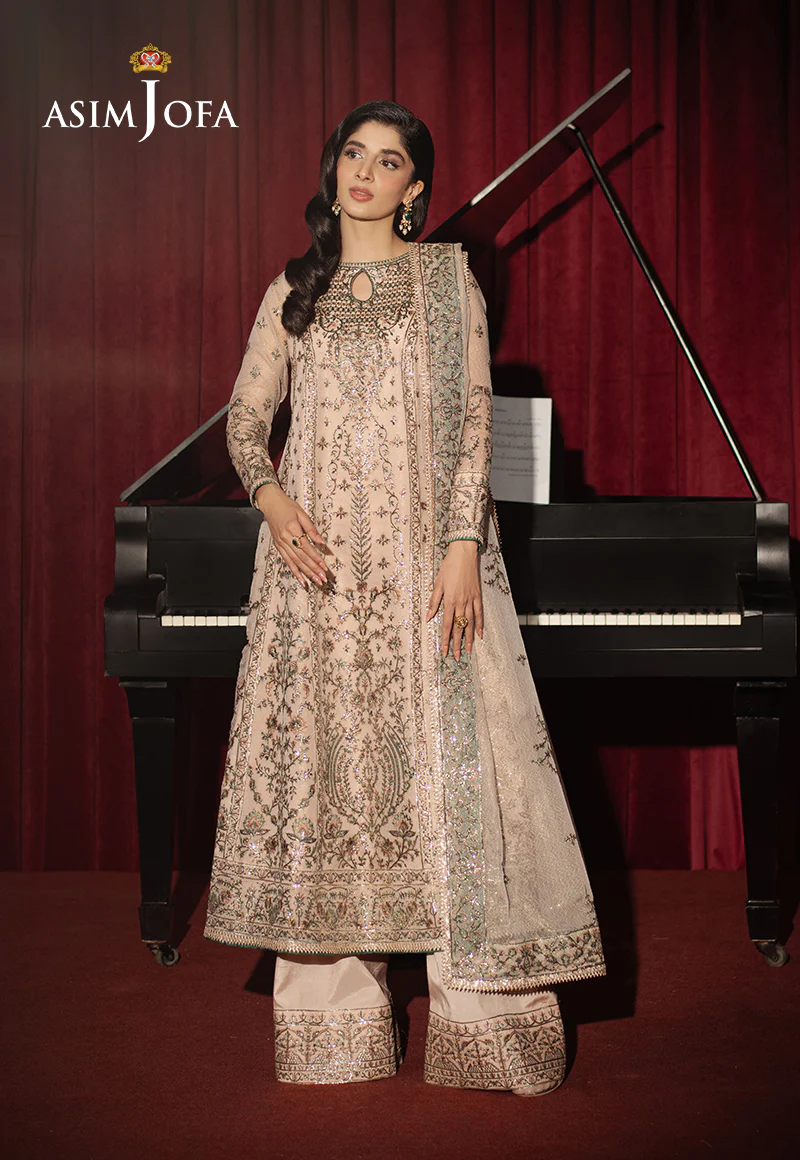 AJPF-33 EMBROIDERED ZARI NET AYUDHIA 3 PCS - Image 3