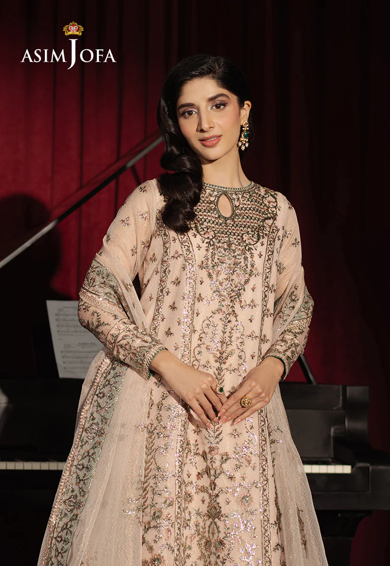 AJPF-33 EMBROIDERED ZARI NET AYUDHIA 3 PCS - Image 5