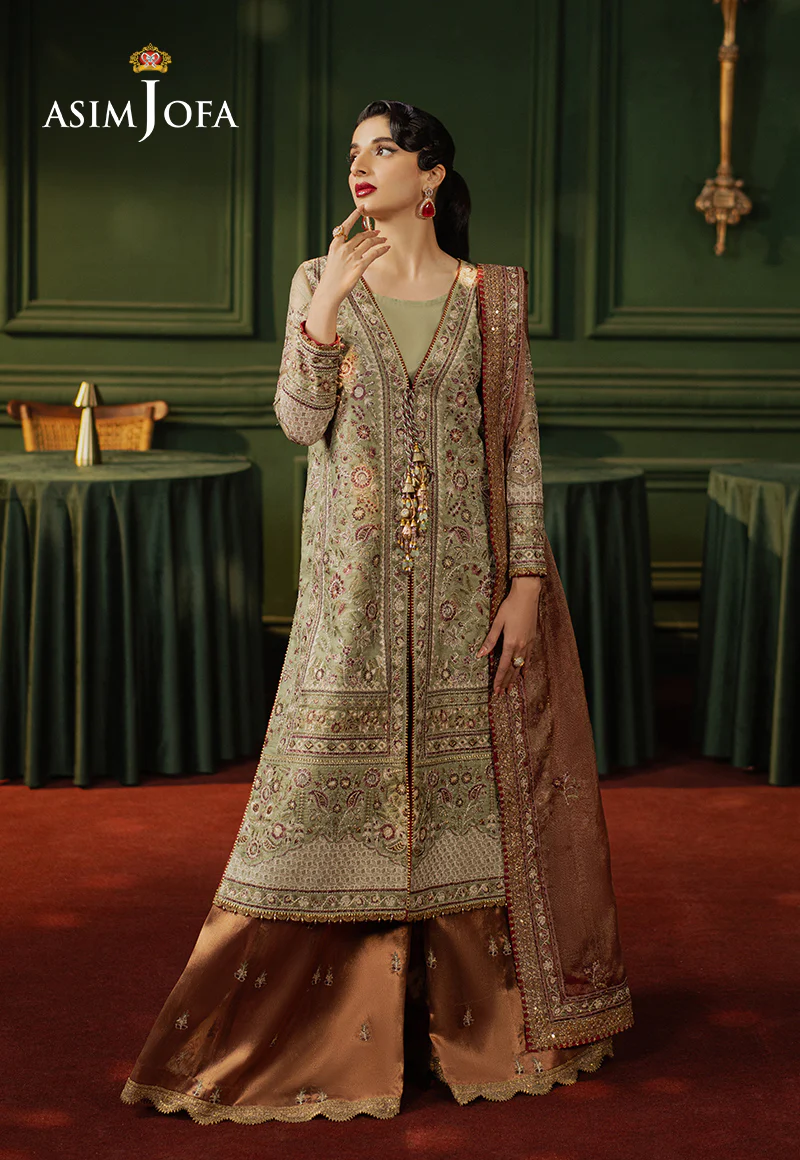 AJPF-35 EMBROIDERED ZARI KOTA SOFT NET 3 PCS - Image 3