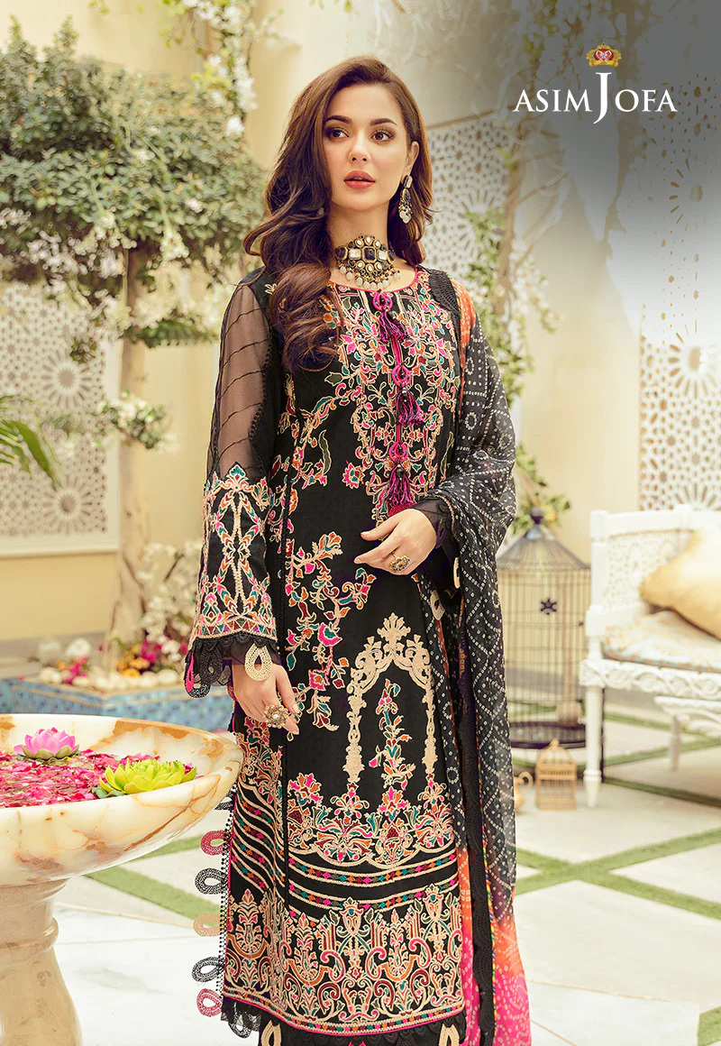 AJRL-06 EMBROIDERED SELF JACQUARD LAWN 3 PCS - Image 3