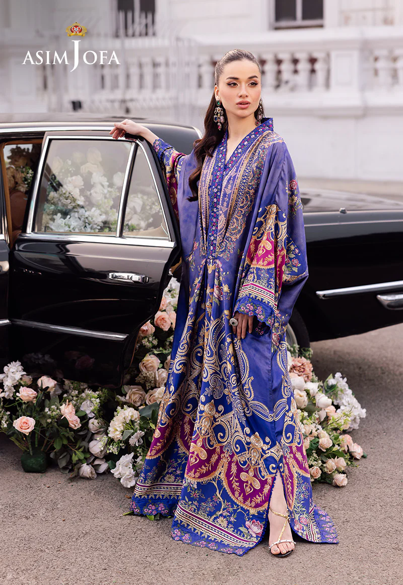 AJRS-06 DIGITALLY PRINTED EMBROIDERED BLENDED SILK 1 PC - Image 4