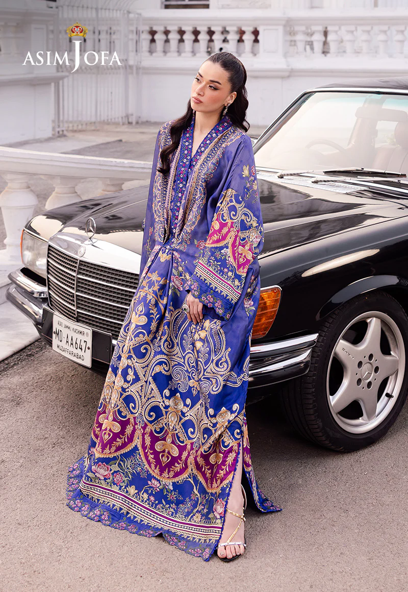 AJRS-06 DIGITALLY PRINTED EMBROIDERED BLENDED SILK 1 PC - Image 5