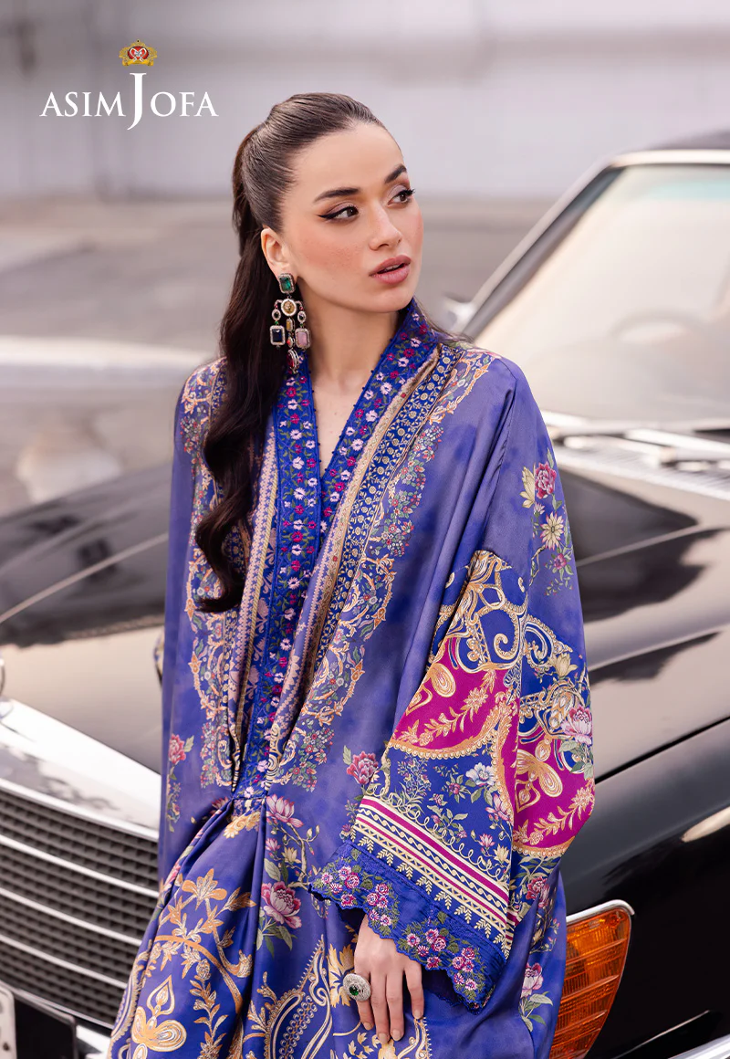 AJRS-06 DIGITALLY PRINTED EMBROIDERED BLENDED SILK 1 PC - Image 6
