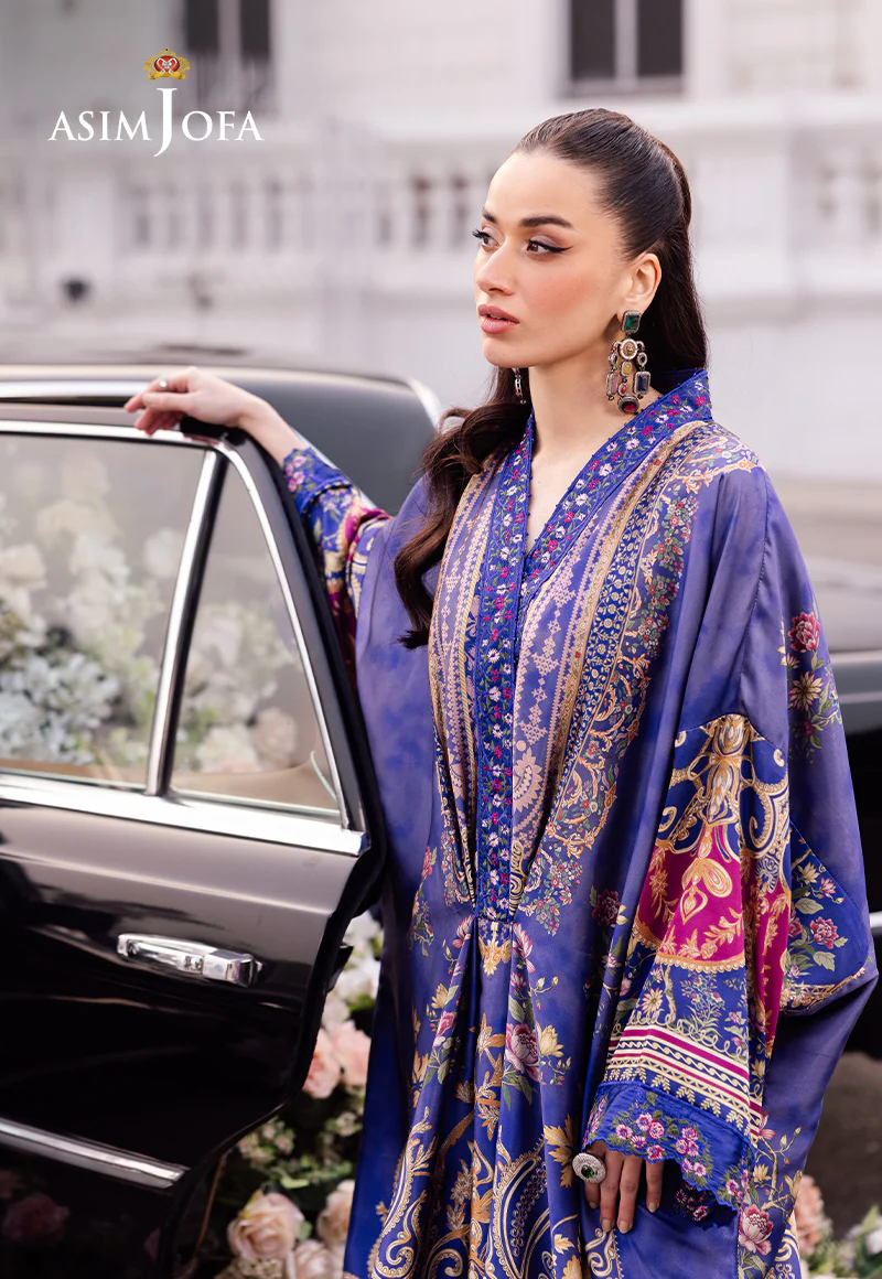 AJRS-06 DIGITALLY PRINTED EMBROIDERED BLENDED SILK 1 PC - Image 7