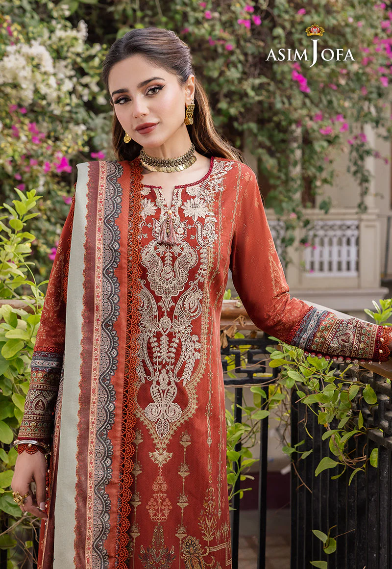 AJRW-08 DESIGNERS STITCHED EMBROIDERED PREMIUM WINTER COTTON 3 PCS - Image 7