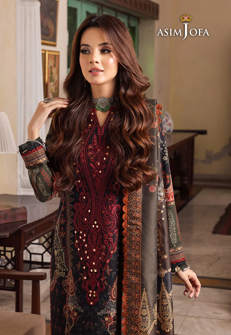 AJRW-10 DESIGNERS STITCHED EMBROIDERED SLUB 3 PCS - Image 6