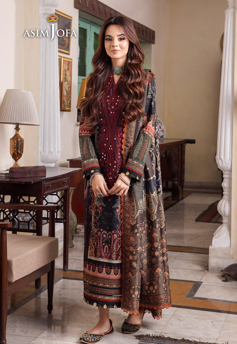 AJRW-10 DESIGNERS STITCHED EMBROIDERED SLUB 3 PCS - Image 7