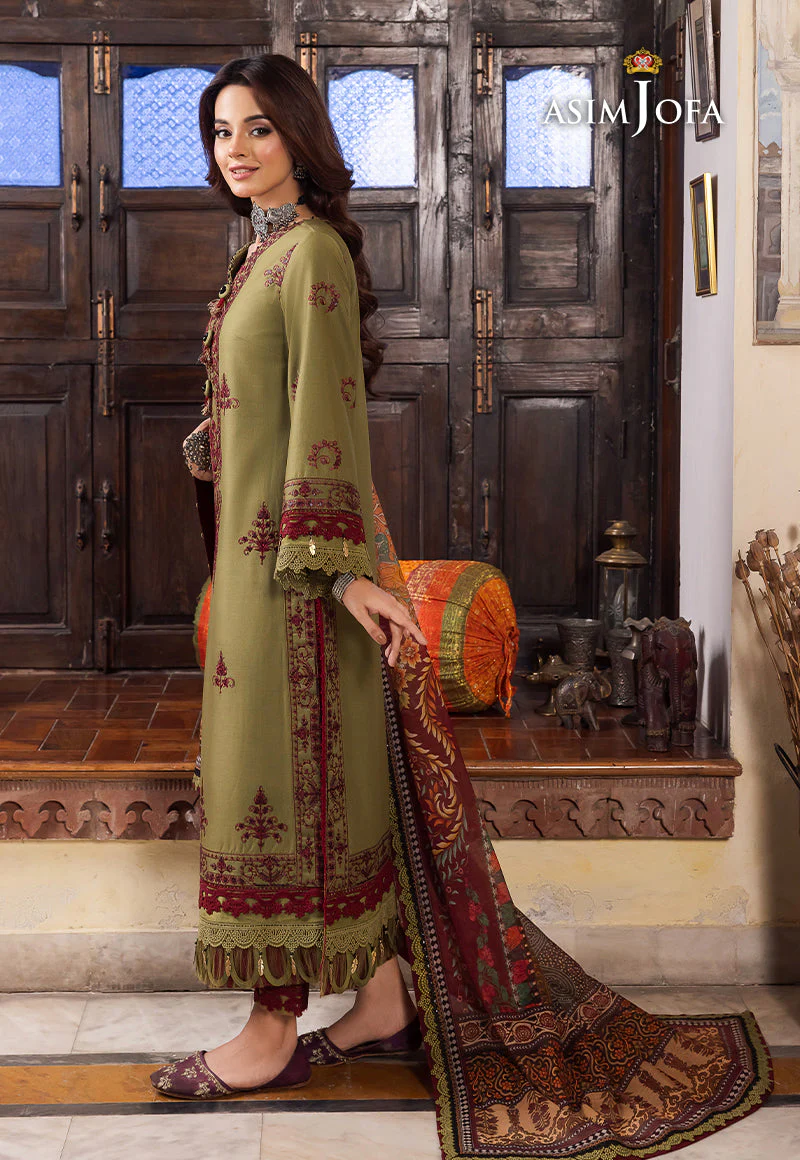 AJRW-30 DESIGNERS STITCHED EMBROIDERED PREMIUM WINTER COTTON 3 PCS - Image 10