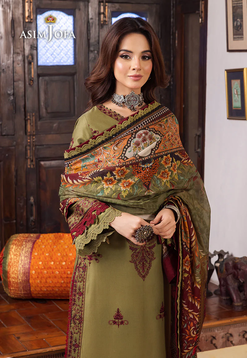 AJRW-30 DESIGNERS STITCHED EMBROIDERED PREMIUM WINTER COTTON 3 PCS - Image 5