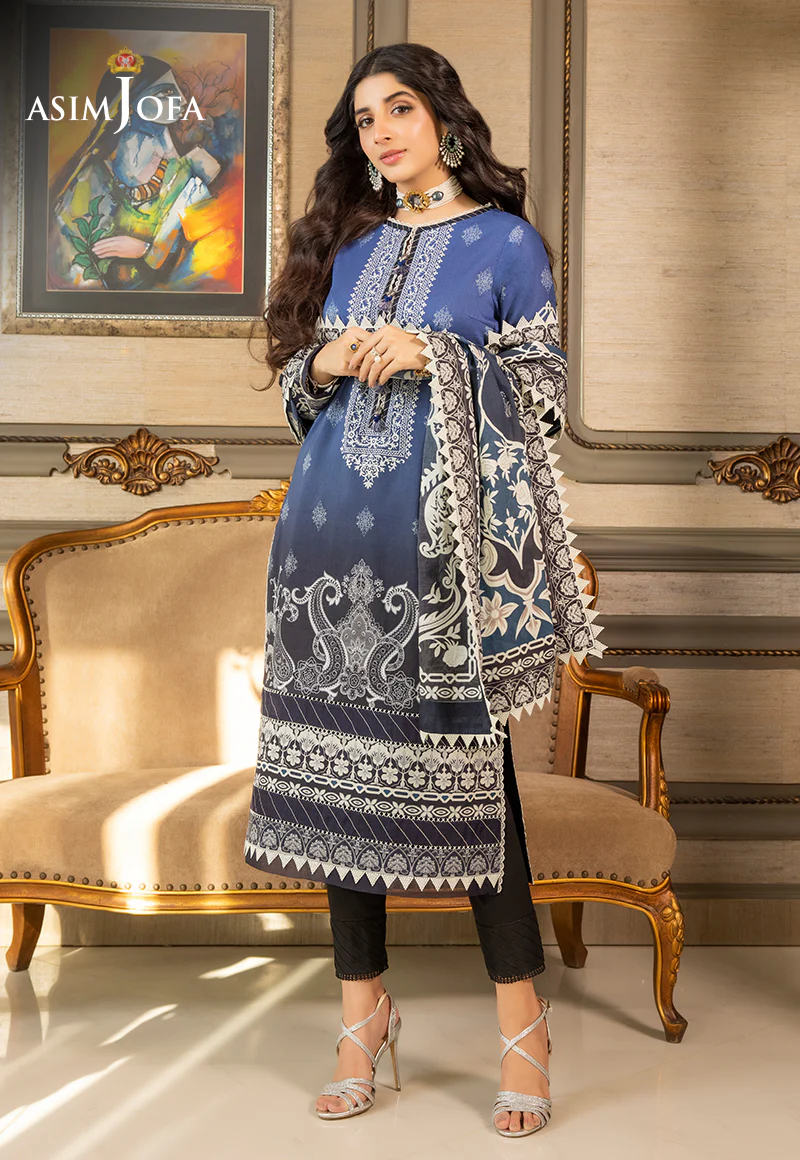 AJS-07 PRINTED LAWN 3 PCS - Image 4