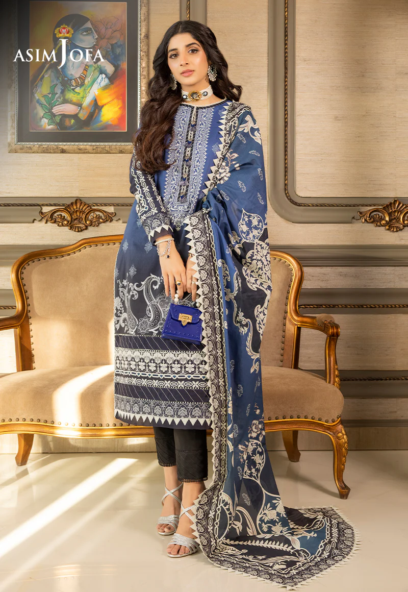 AJS-07 PRINTED LAWN 3 PCS - Image 6