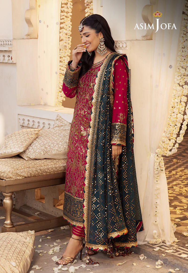 AJSH-19 EMBROIDERED RAW SILK 3 PCS - Image 10