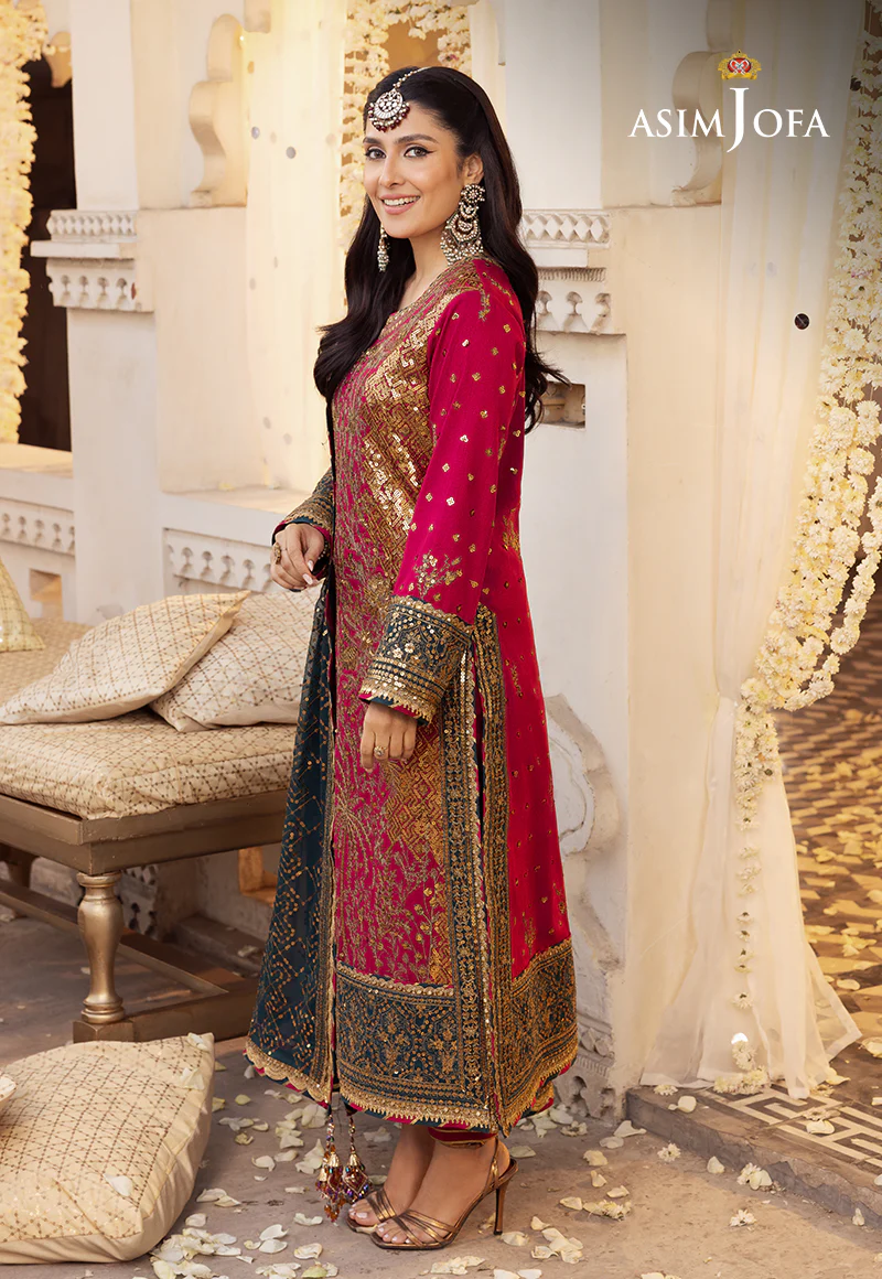 AJSH-19 EMBROIDERED RAW SILK 3 PCS - Image 8