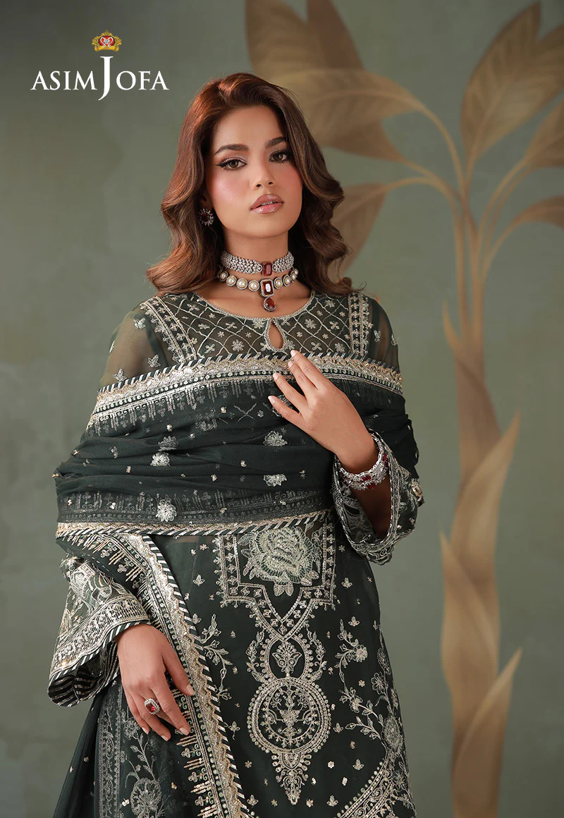 AJULD-11 Embroidered Chiffon Unstitched 3 Pcs - Image 5