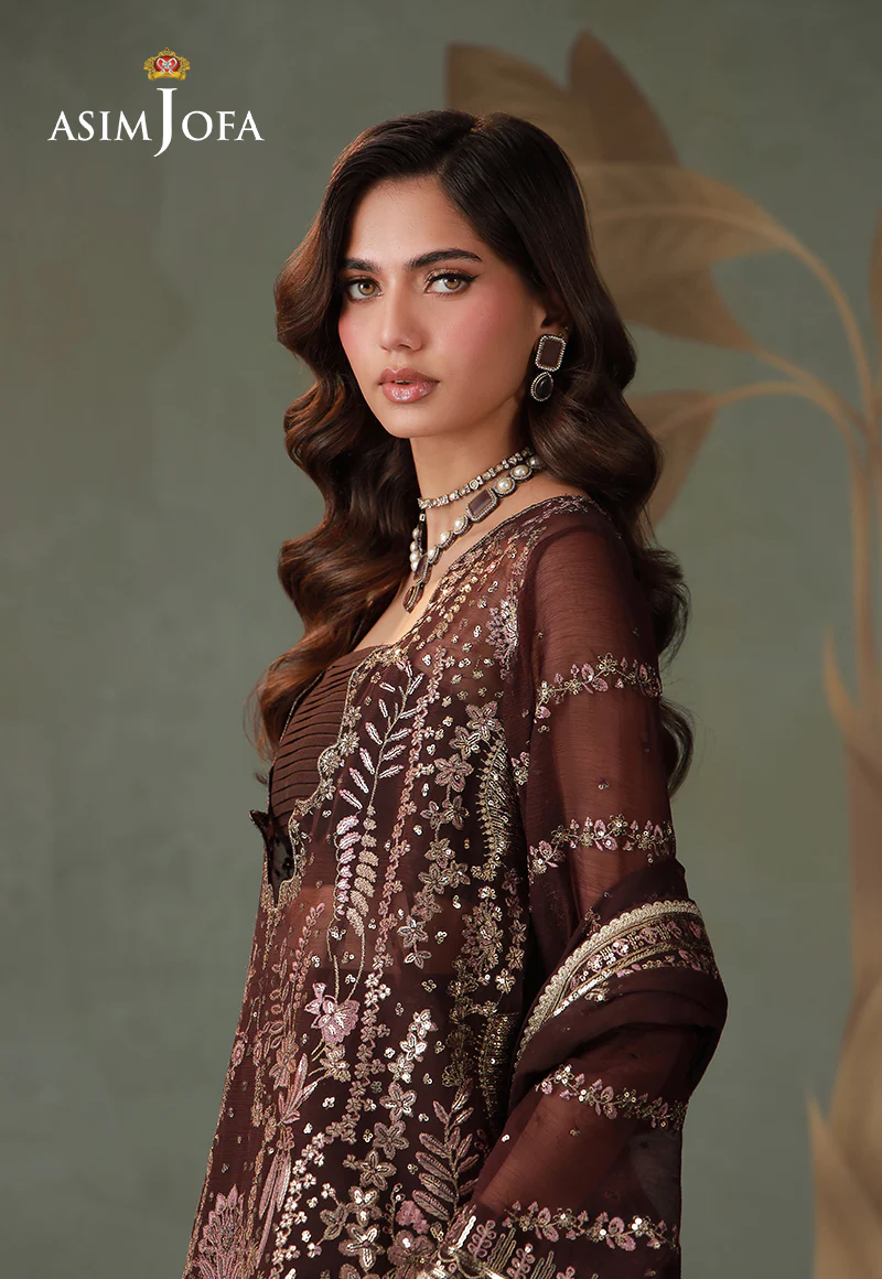 AJULD-12 Embroidered Chiffon Unstitched 3 Pcs - Image 4