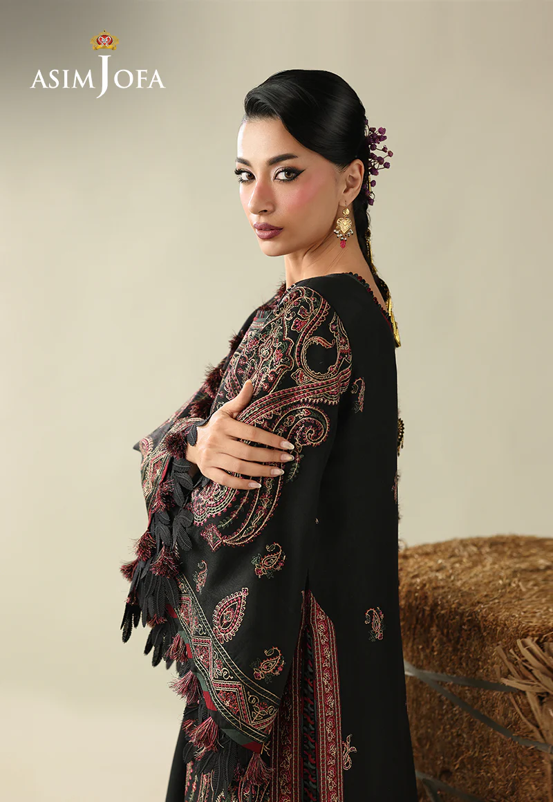 AJULK-01 Embroidered Herringbone Unstitched 3 Pcs - Image 3
