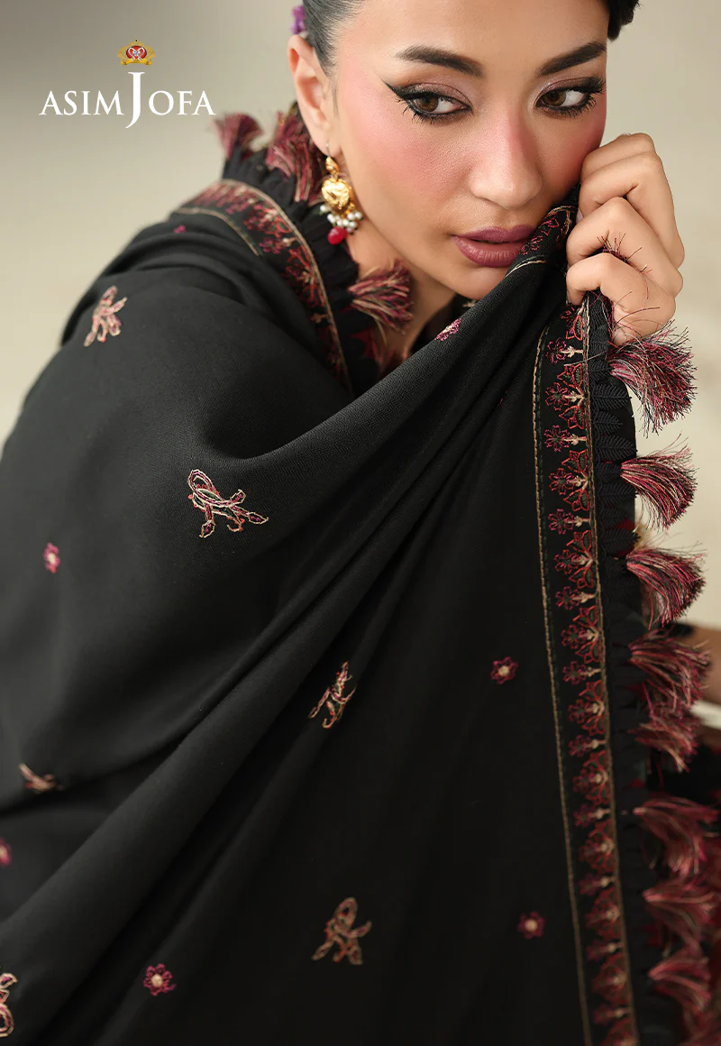 AJULK-01 Embroidered Herringbone Unstitched 3 Pcs - Image 7