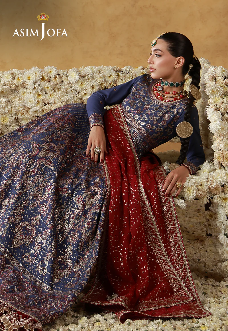 AJULN-06 Embroidered Silk Unstitched 3 Pcs - Image 5