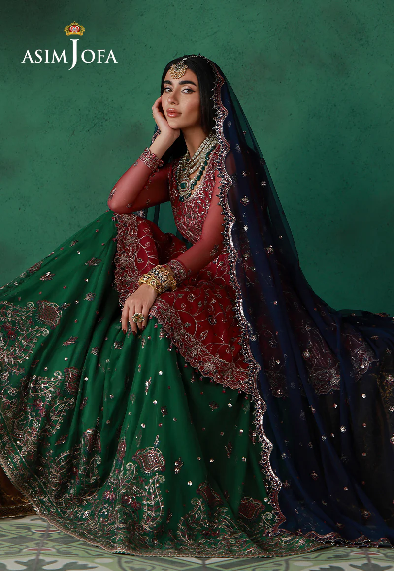 AJULN-08 Embroidered Net Unstitched 3 Pcs - Image 5