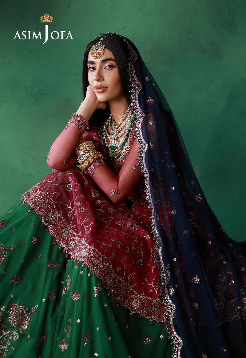 AJULN-08 Embroidered Net Unstitched 3 Pcs - Image 7