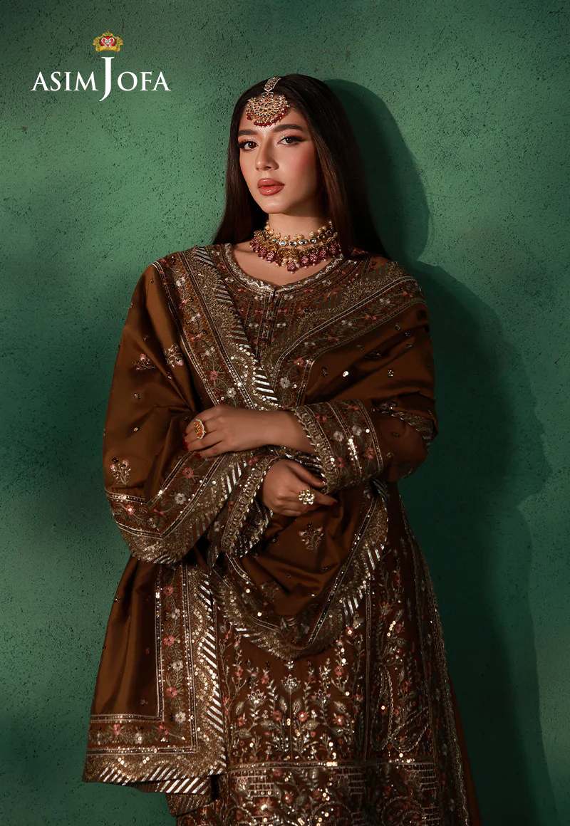 AJULN-10 Embroidered Net Unstitched 3 Pcs - Image 6